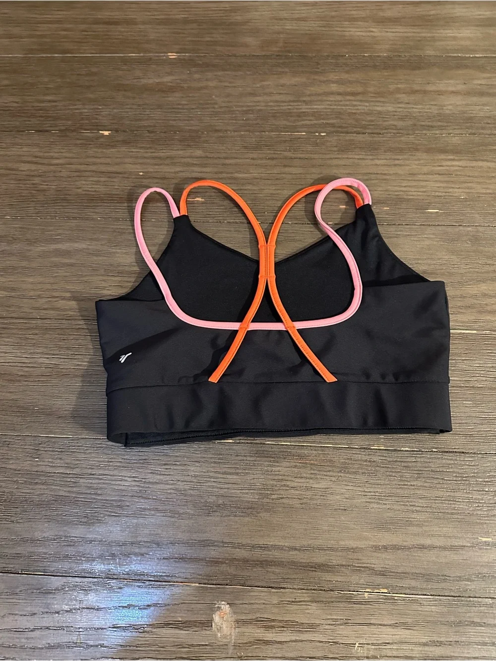 Sz 10/12 Girls Lg Old Navy strappy black sports bra